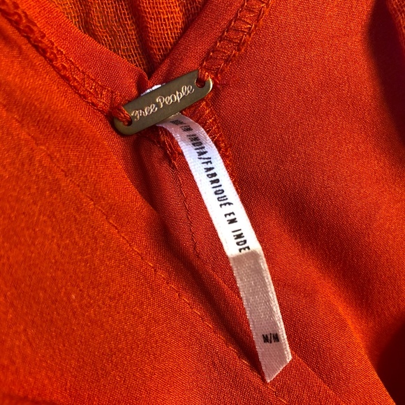 Free People Boho orange lace sleeveless tent dress - Picture 7 of 7